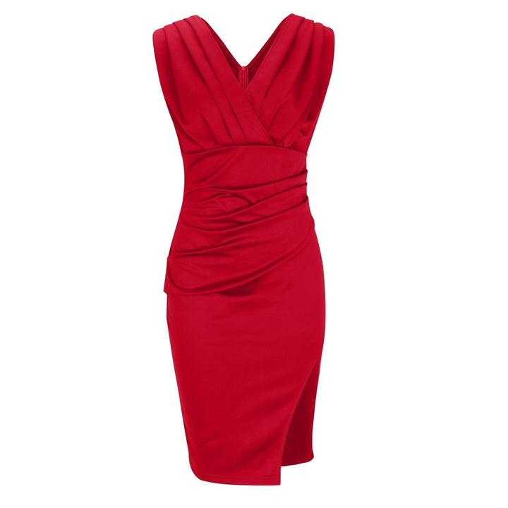 Florine | Robe Cintrée à Décolleté en V et Fente