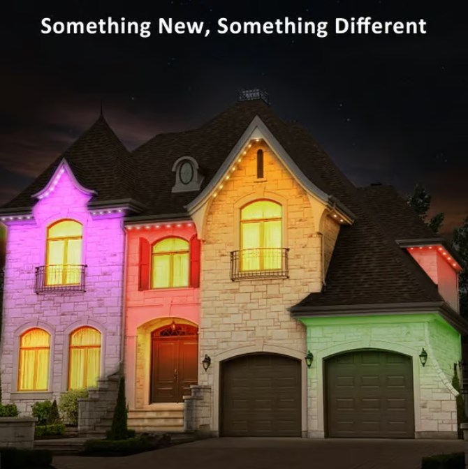 🌈 Éclairage extérieur LED intelligent, arc-en-ciel et fixe