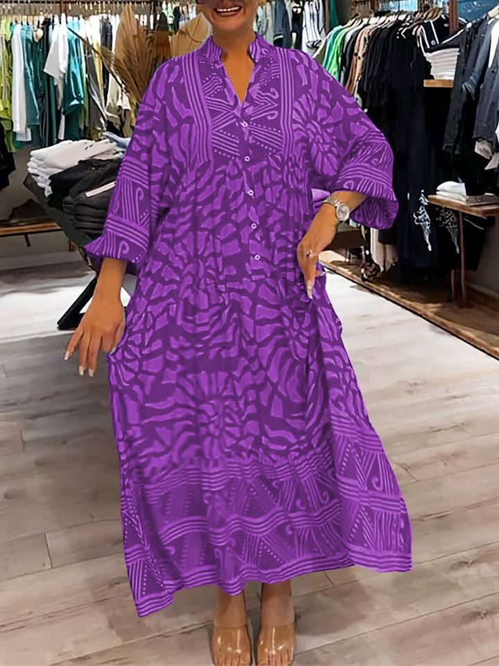 Mira | Robe Imprimée Col V (Presque épuisé)