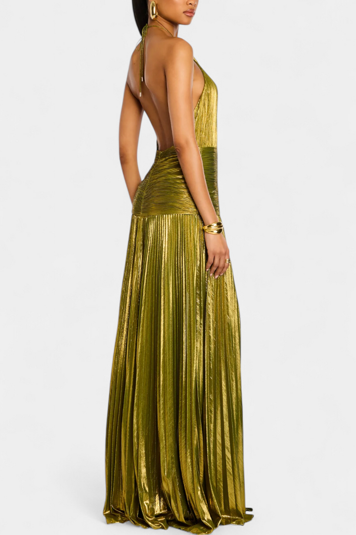 Lorette | Robe métallique à dos ouvert
