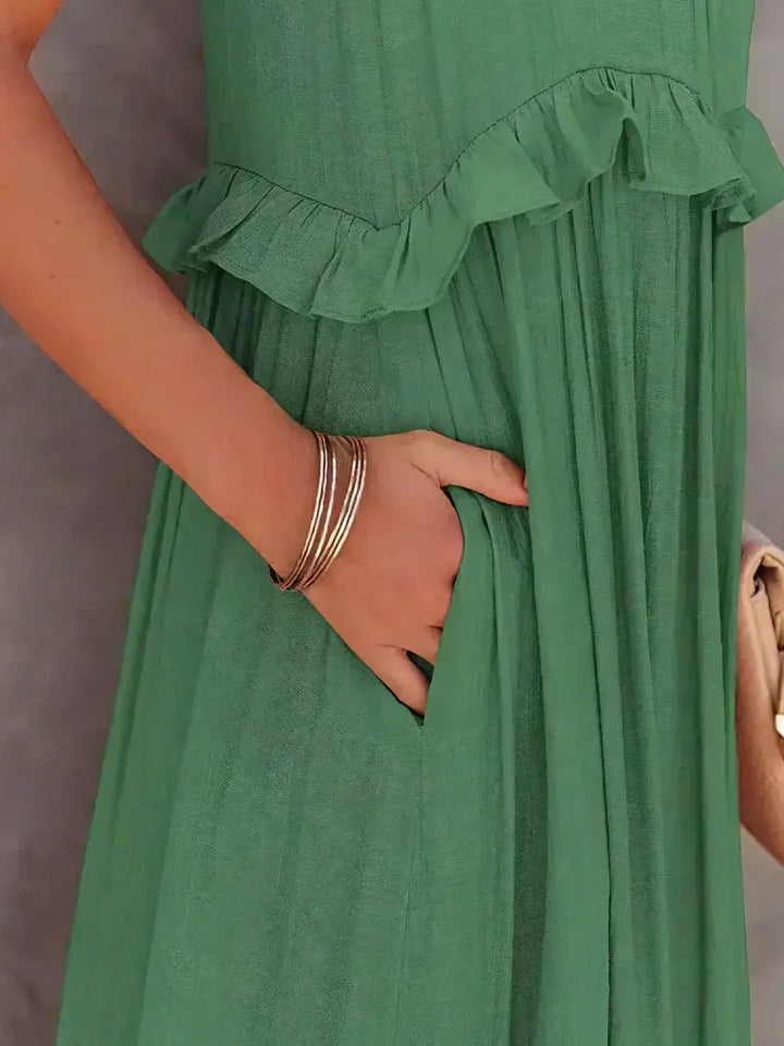 Sarah | Robe Maxi Volant Halter (Presque épuisé)