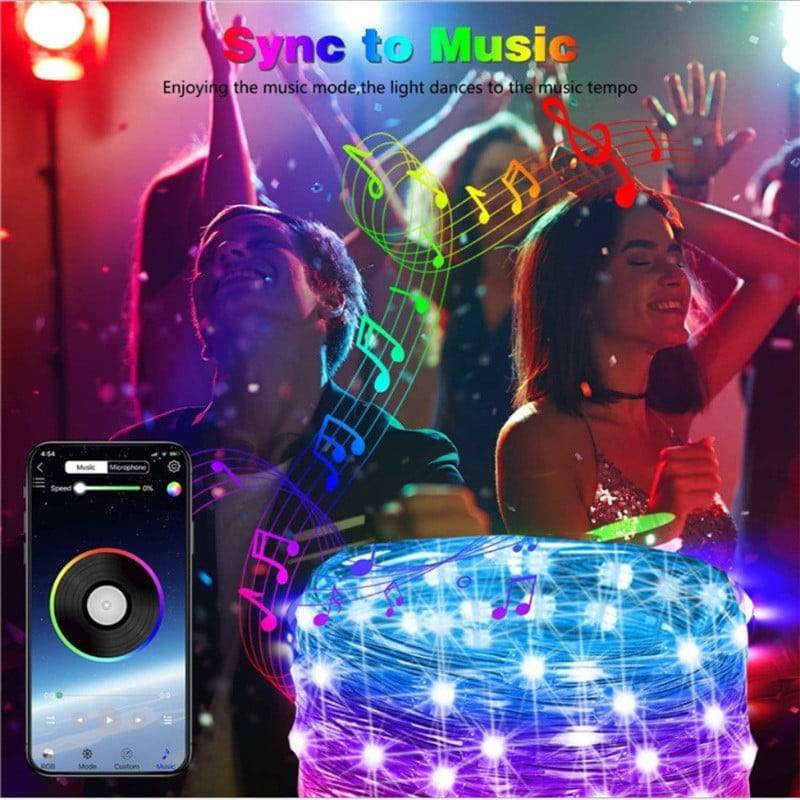 Guirlande Lumineuse LED Intelligente RVB avec Synchronisation Musicale