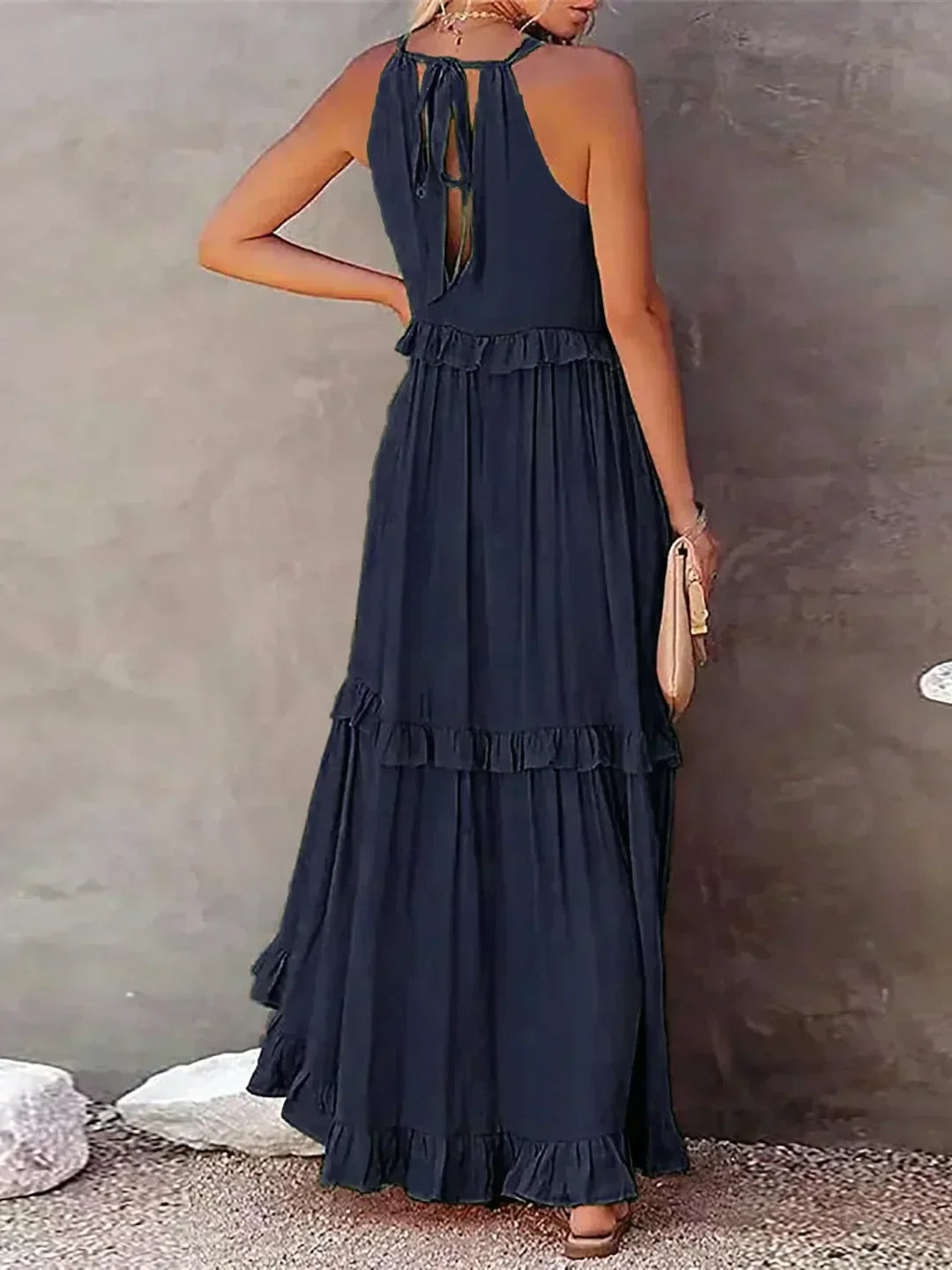 Sarah | Robe Maxi Volant Halter (Presque épuisé)