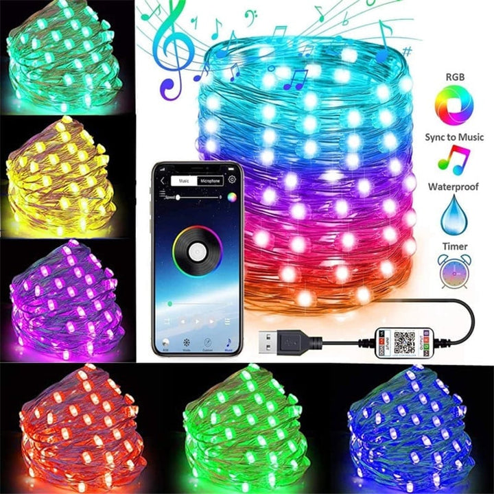 Guirlande Lumineuse LED Intelligente RVB avec Synchronisation Musicale