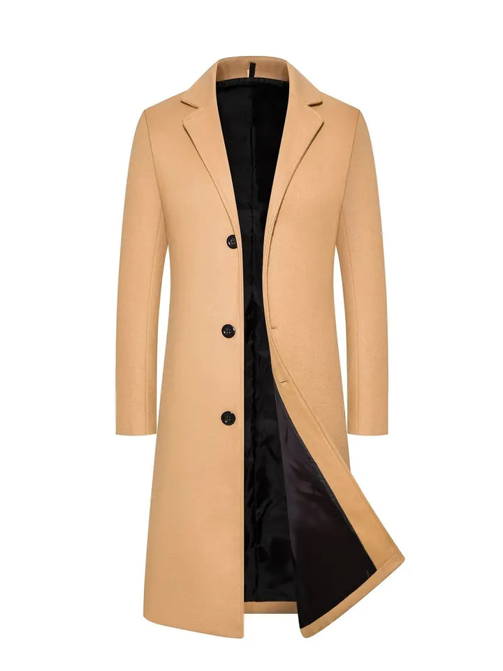 Manteau Long Homme avec Col Revers | Hiver