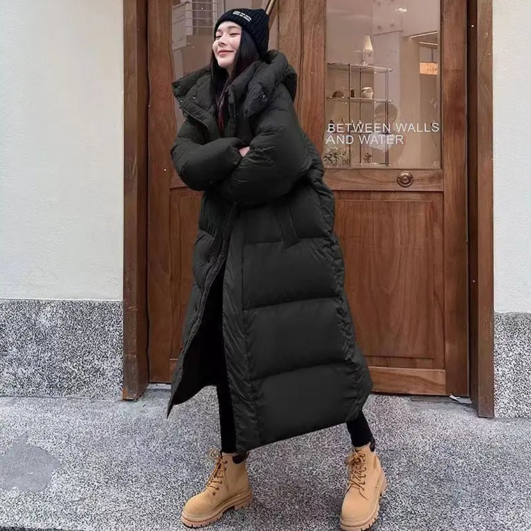 Doudoune Longue Hiver Femme à Capuche Chaude et Confortable