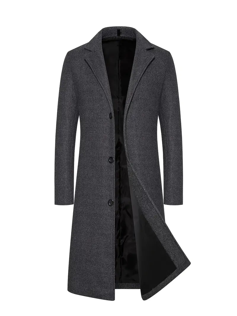 Manteau Long Homme avec Col Revers | Hiver