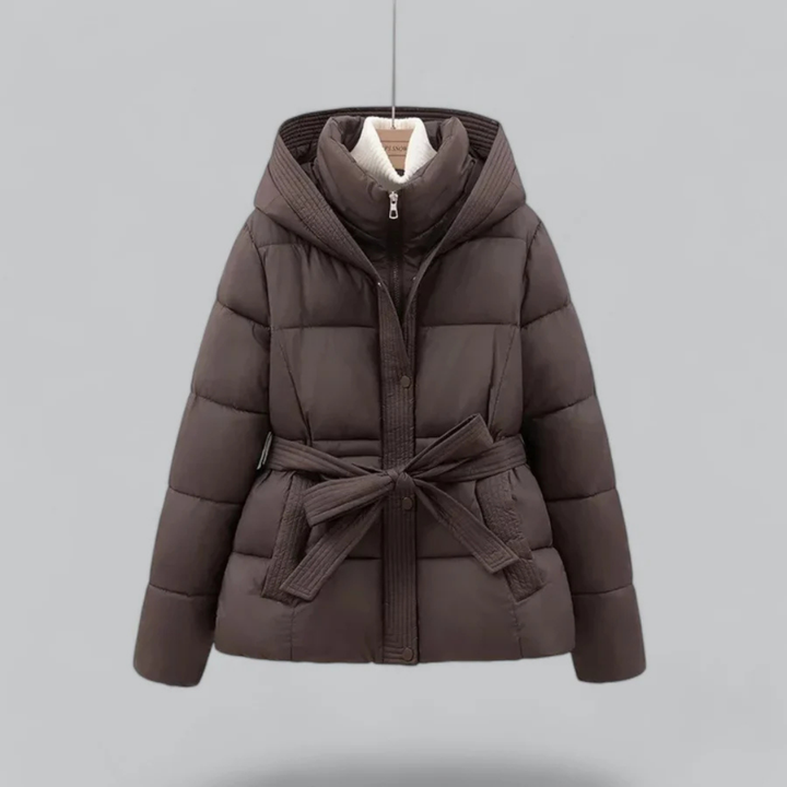 Doudoune Chaude Femme Ceinturée à Capuche