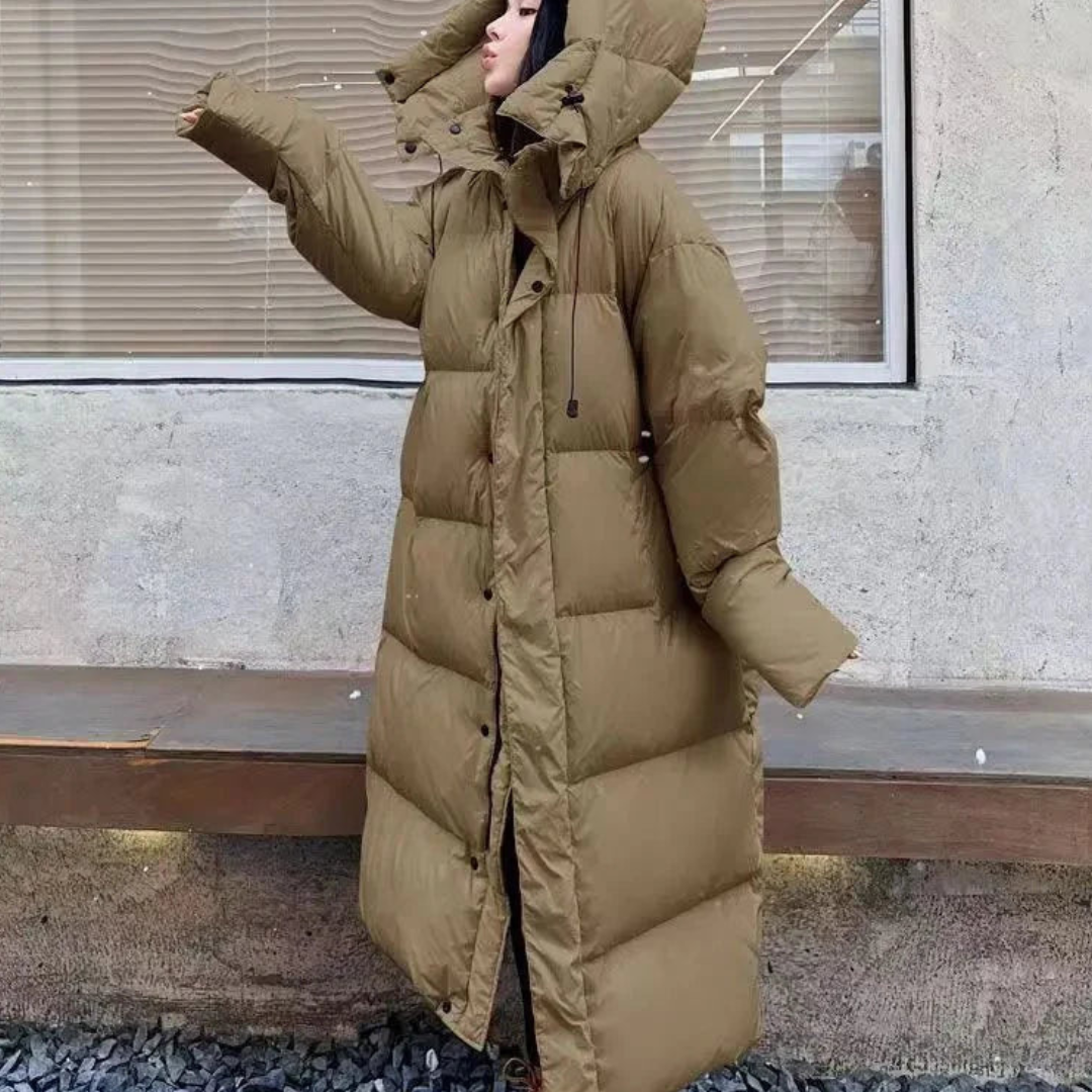 Doudoune Longue Hiver Femme à Capuche Chaude et Confortable