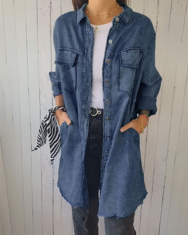 ELSSIA - VESTE CHEMISE EN DENIM CONFORTABLE