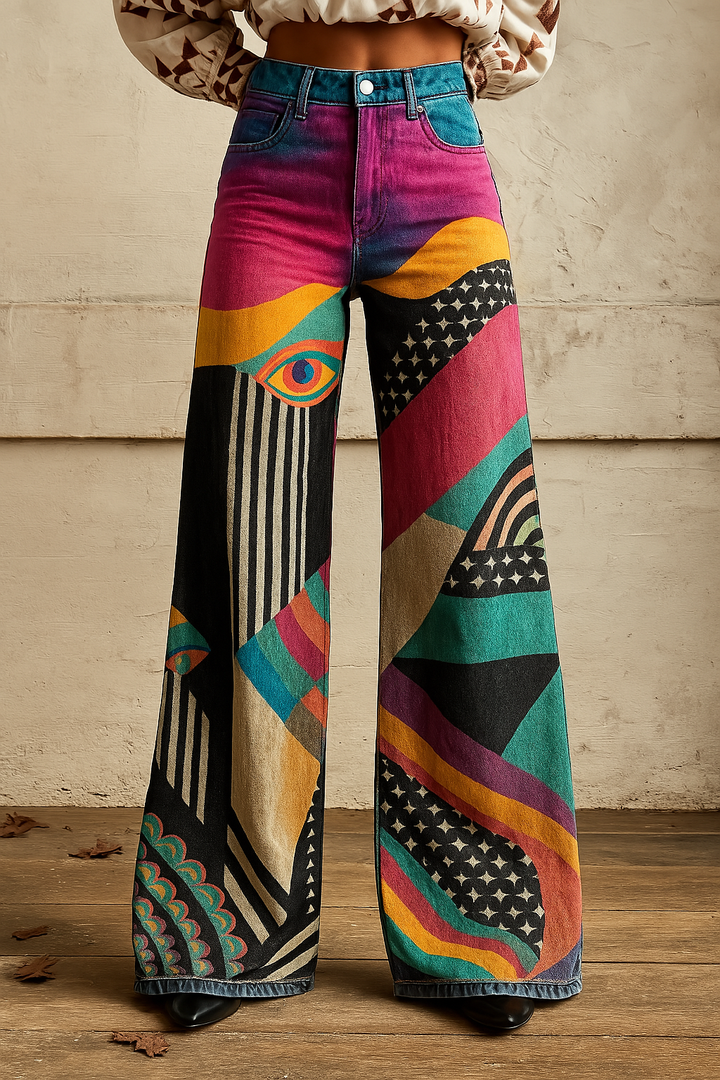 Sophia | Pantalon Graphique Ample et Stylé