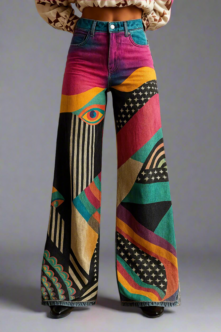 Sophia | Pantalon Graphique Ample et Stylé