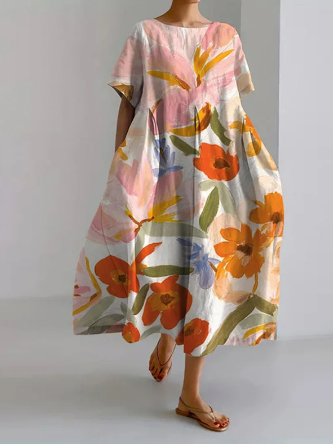 VALENTINA | Robe d'été fleurie avec coupe flatteuse et liberté de mouvement