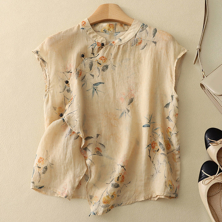 Top Alania Sans Manches En Lin