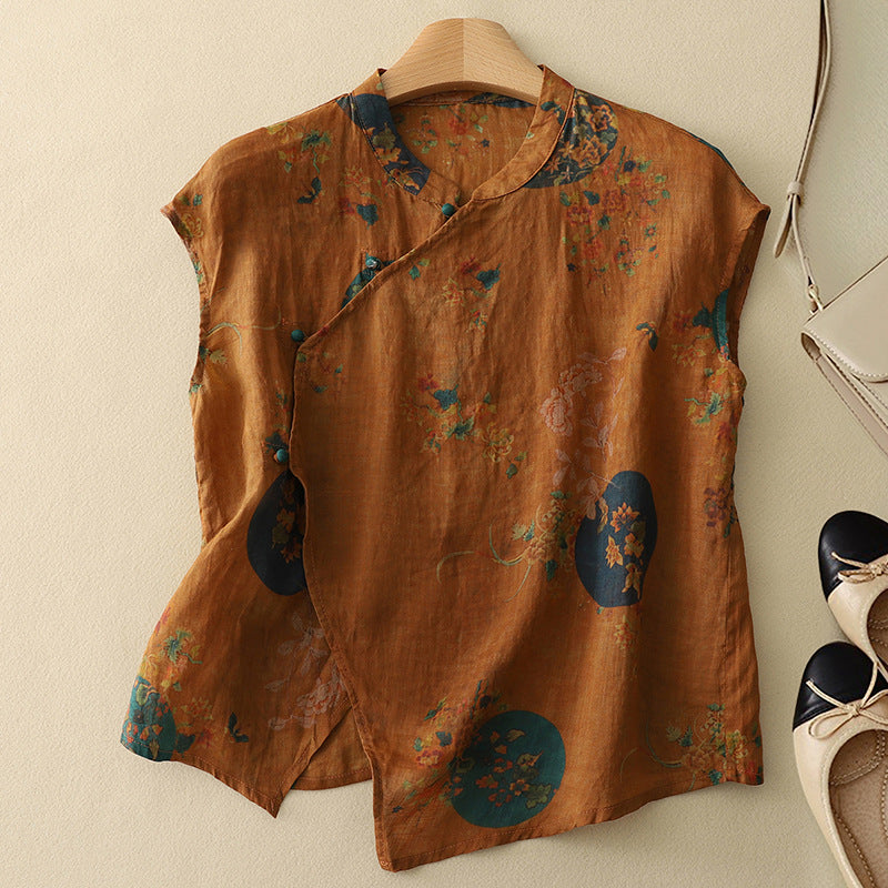 Top Alania Sans Manches En Lin