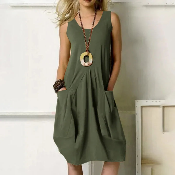 Ella™ | Sleeveless Cotton-Linen Summer Dress