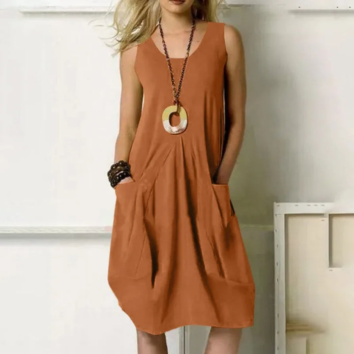 Ella™ | Sleeveless Cotton-Linen Summer Dress
