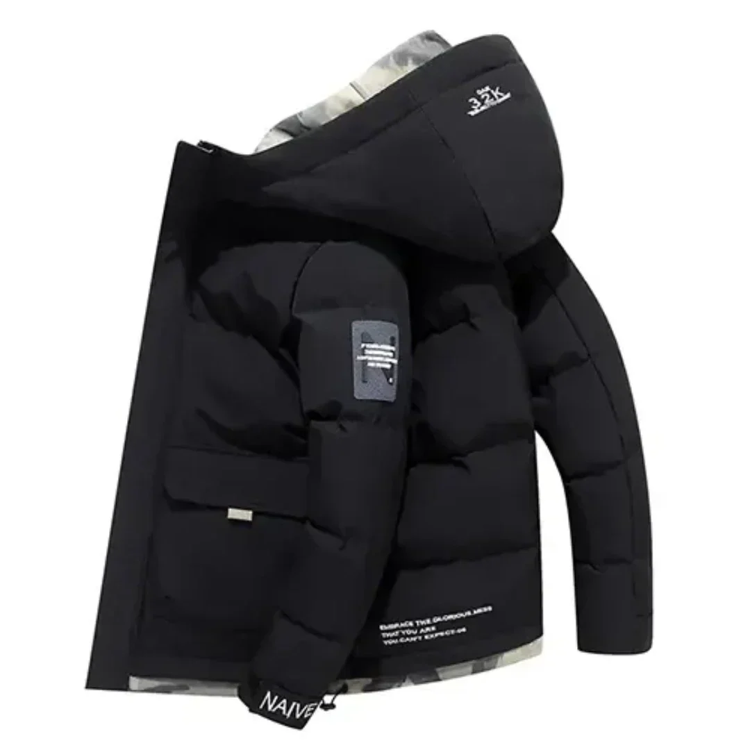 Doudoune Homme Hiver Chaude à Capuche | Poche Avant
