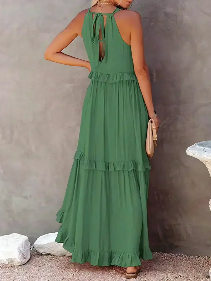 Sarah | Robe Maxi Volant Halter (Presque épuisé)