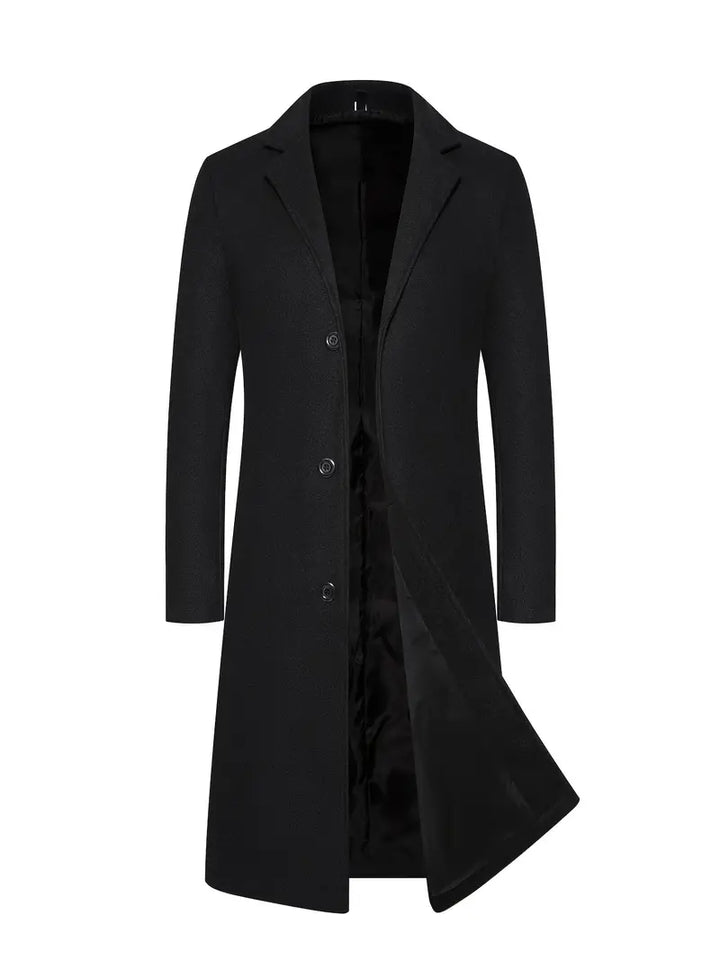 Manteau Long Homme avec Col Revers | Hiver