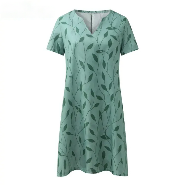Deniel – Robe Évasée à Imprimé et Col en V