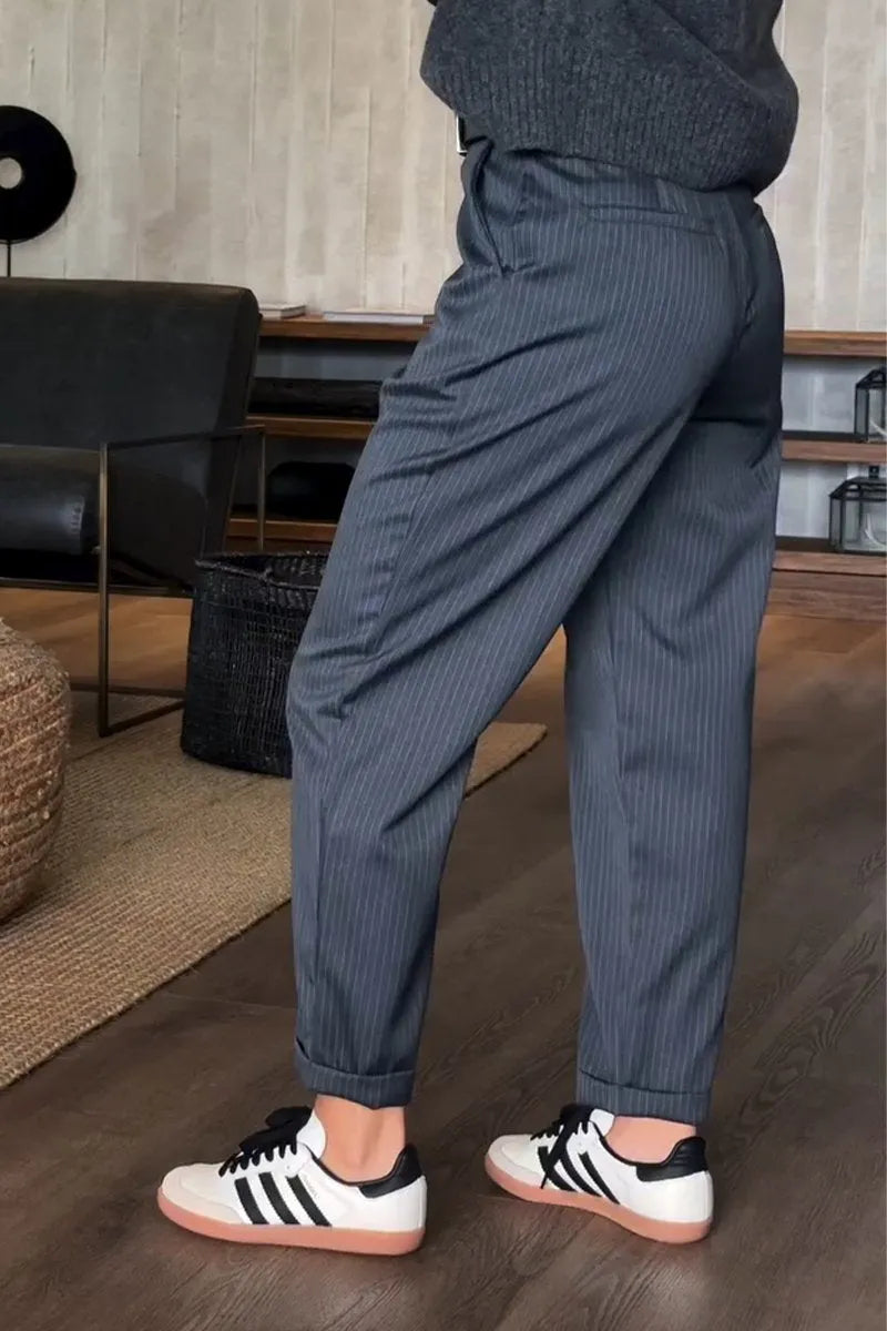 Élodie-Claire™ | Pantalon Tailoré Rayé