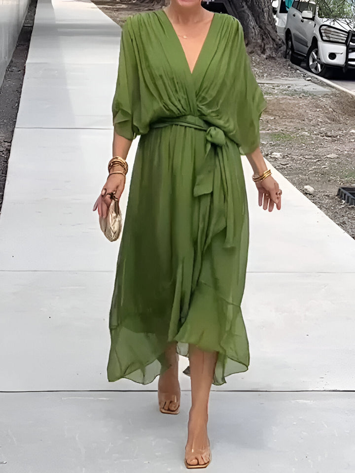 Monica™ | Chiffon jurk met V-hals