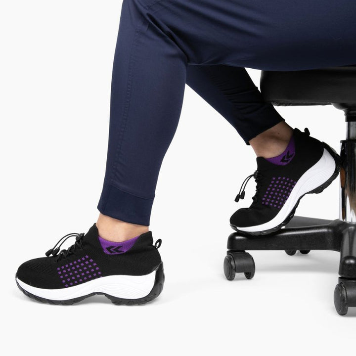 Chaussures Ortho Stretch à Coussin – Noir & Violet