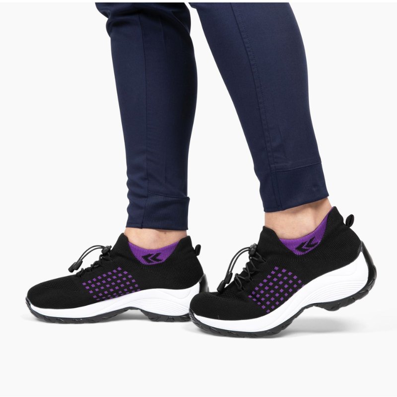 Chaussures Ortho Stretch à Coussin – Noir & Violet