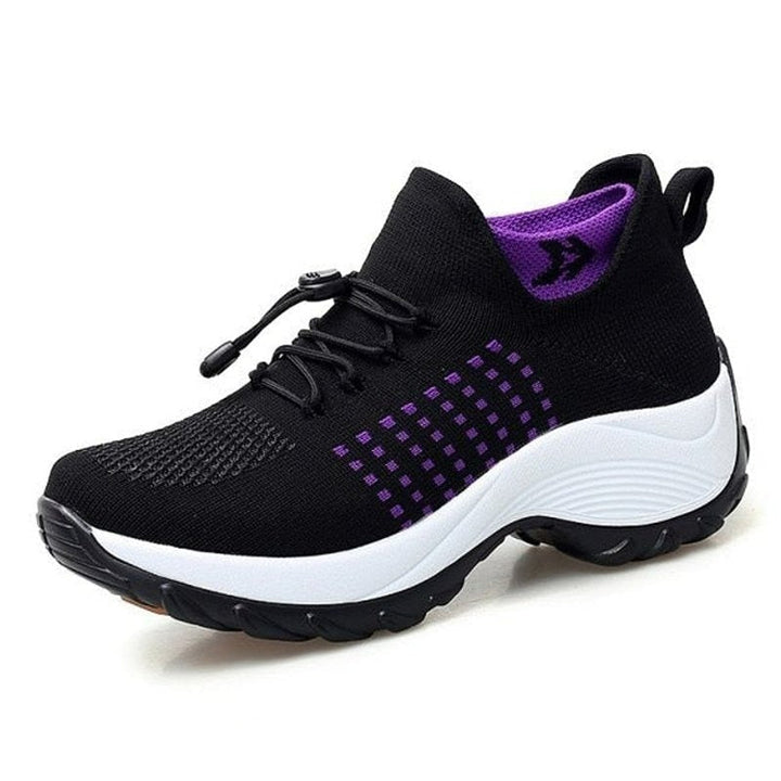 Chaussures Ortho Stretch à Coussin – Noir & Violet