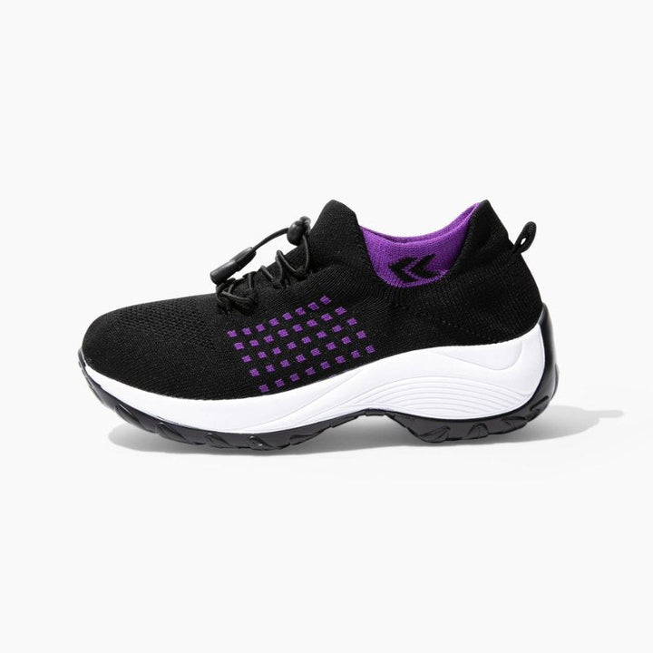 Chaussures Ortho Stretch à Coussin – Noir & Violet