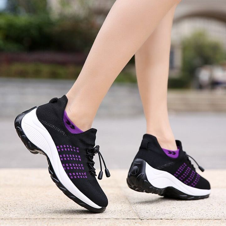 Chaussures Ortho Stretch à Coussin – Noir & Violet