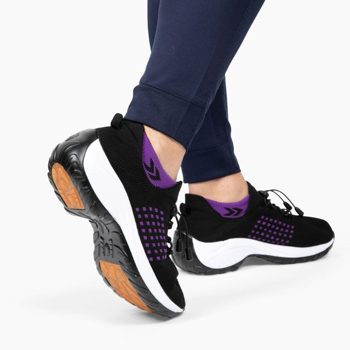 Chaussures Ortho Stretch à Coussin – Noir & Violet