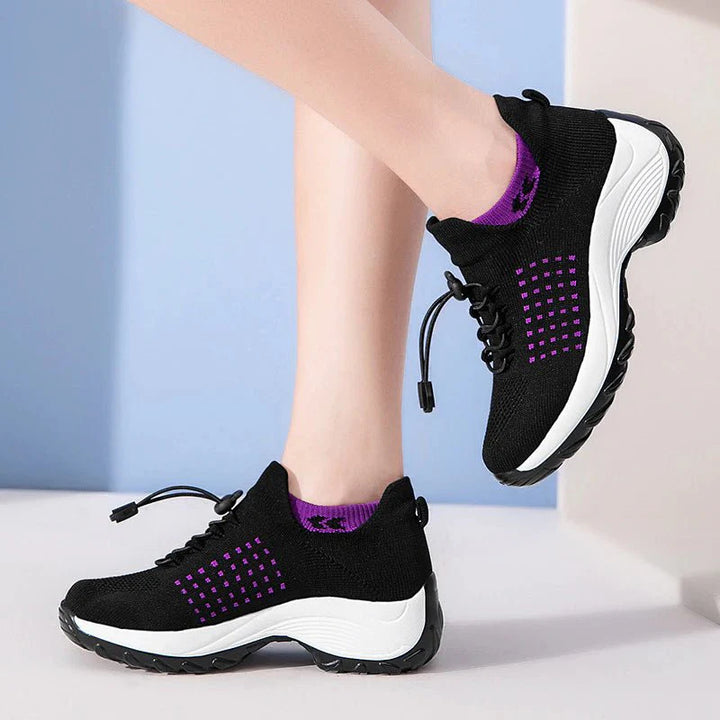 Chaussures Ortho Stretch à Coussin – Noir & Violet