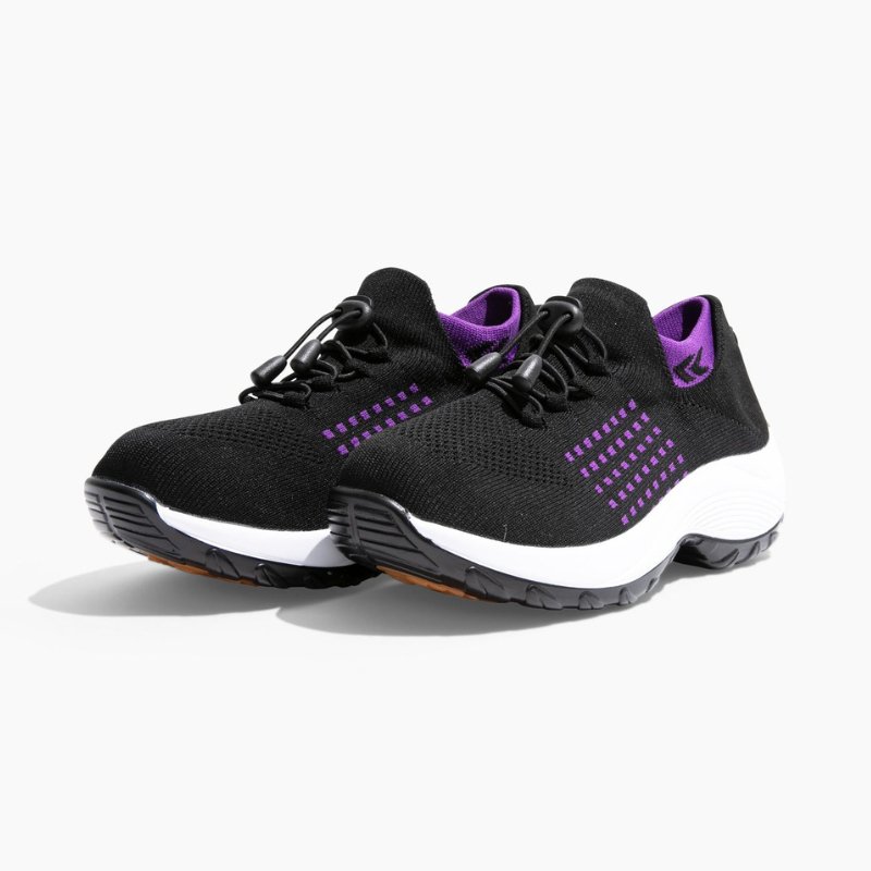 Chaussures Ortho Stretch à Coussin – Noir & Violet